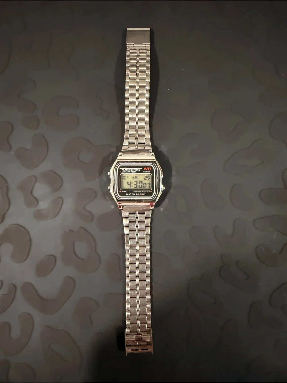 Silver Digital Retro Stainless Steel Watch